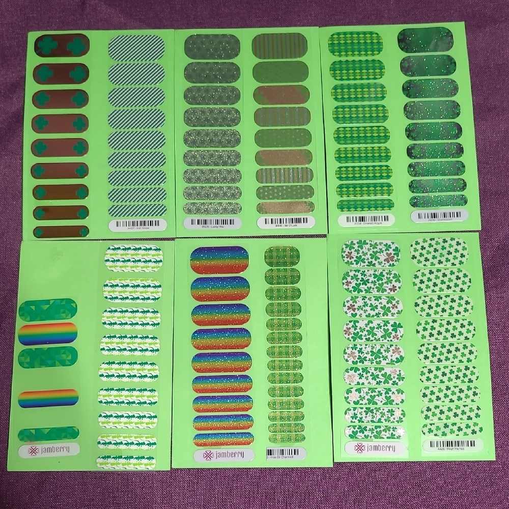 Lot Of St.Patricks Day Themed Green Nail Wraps